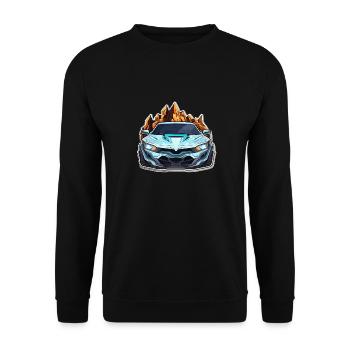 Auto - Illustration - Unisex Pullover - Schwarz - Vorne - Alina (178cm) & Michal (187cm)