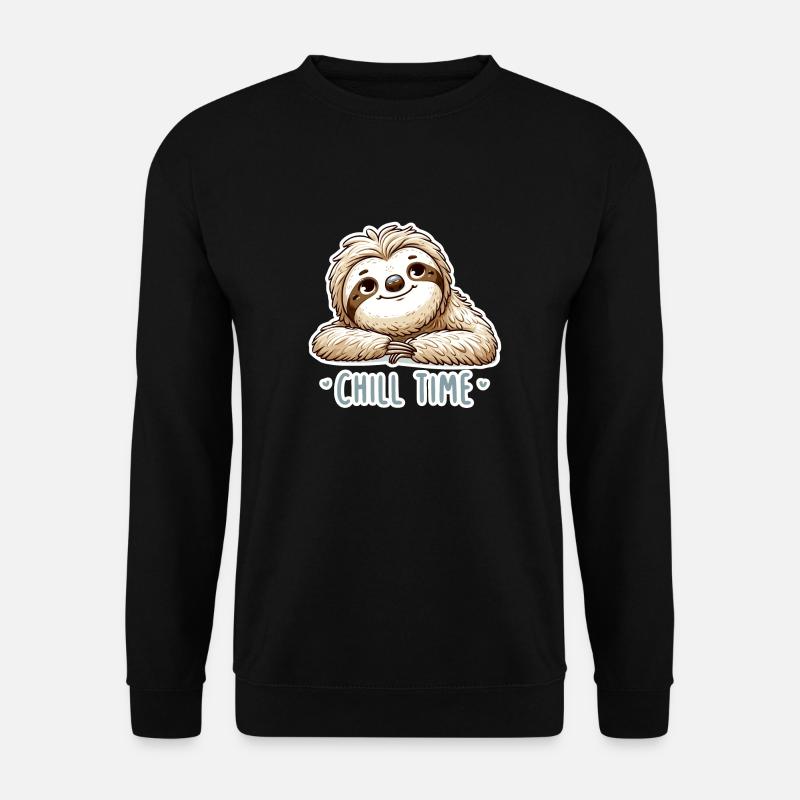 Chill Time - Sloth Illustration - Unisex Sweatshirt - black