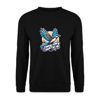 Soar High - Vogel Illustration - Unisex Pullover - Schwarz - Vorne - Alina (178cm) & Michal (187cm)