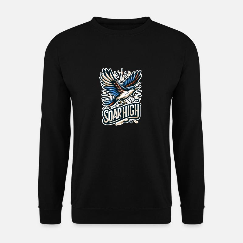 Soar High - Vogel Illustration - Unisex Pullover - Schwarz