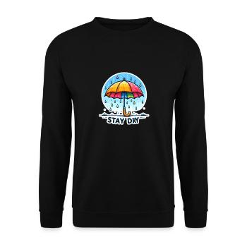 Stay Dry - Umbrella Illustration - Unisex Sweatshirt - black - Front - Alina (178cm) & Michal (187cm)