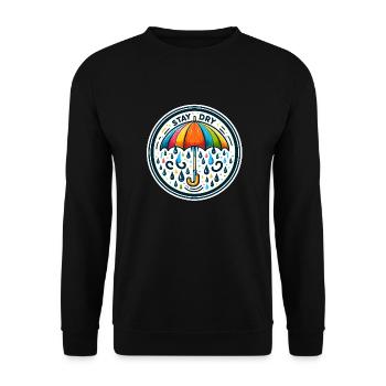 Stay Dry - Umbrella Illustration - Unisex Sweatshirt - black - Front - Alina (178cm) & Michal (187cm)