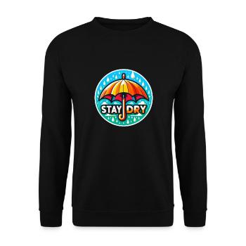 Stay Dry - Umbrella Illustration - Unisex Sweatshirt - black - Front - Alina (178cm) & Michal (187cm)