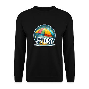 Stay Dry - Umbrella Illustration - Unisex Sweatshirt - black - Front - Alina (178cm) & Michal (187cm)