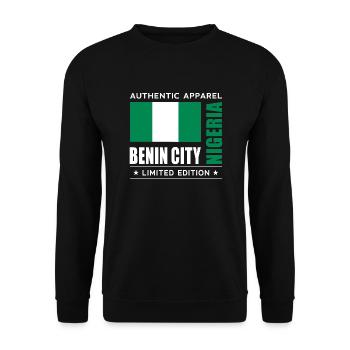 Benin City - Sweat-shirt Unisexe - noir - Devant - Alina (178cm) & Michal (187cm)