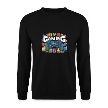 Jeux - Manettes - Sweat-shirt Unisexe - noir - Devant - Alina (178cm) & Michal (187cm)