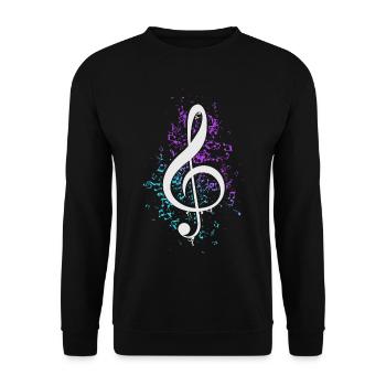 Clé de violon colorée Musiques musicales - Sweat-shirt Unisexe - noir - Devant - Alina (178cm) & Michal (187cm)