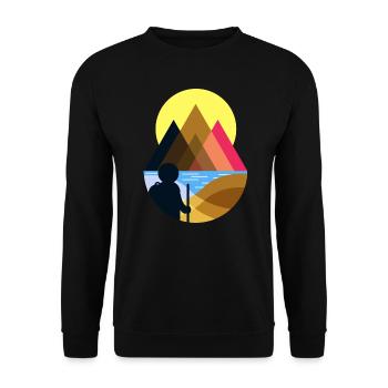 Hike Minimalism - Unisex Sweatshirt - black - Front - Alina (178cm) & Michal (187cm)