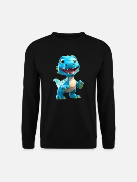 3D-Cartoon-Dinosaurier - Unisex Pullover - Schwarz