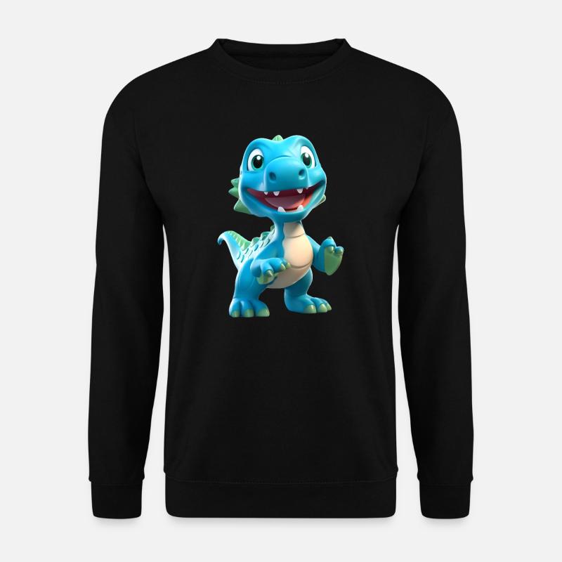 3D-Cartoon-Dinosaurier - Unisex Pullover - Schwarz