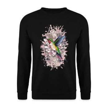 Bunter Kolibri Vogel für Ornithologe - Unisex Pullover - Schwarz - Vorne - Alina (178cm) & Michal (187cm)