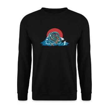 Japanese Dragon China Asia - Unisex Sweatshirt - black - Front - Alina (178cm) & Michal (187cm)