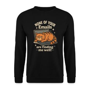 Cat on Laptop Email Saying - Unisex Sweatshirt - black - Front - Alina (178cm) & Michal (187cm)