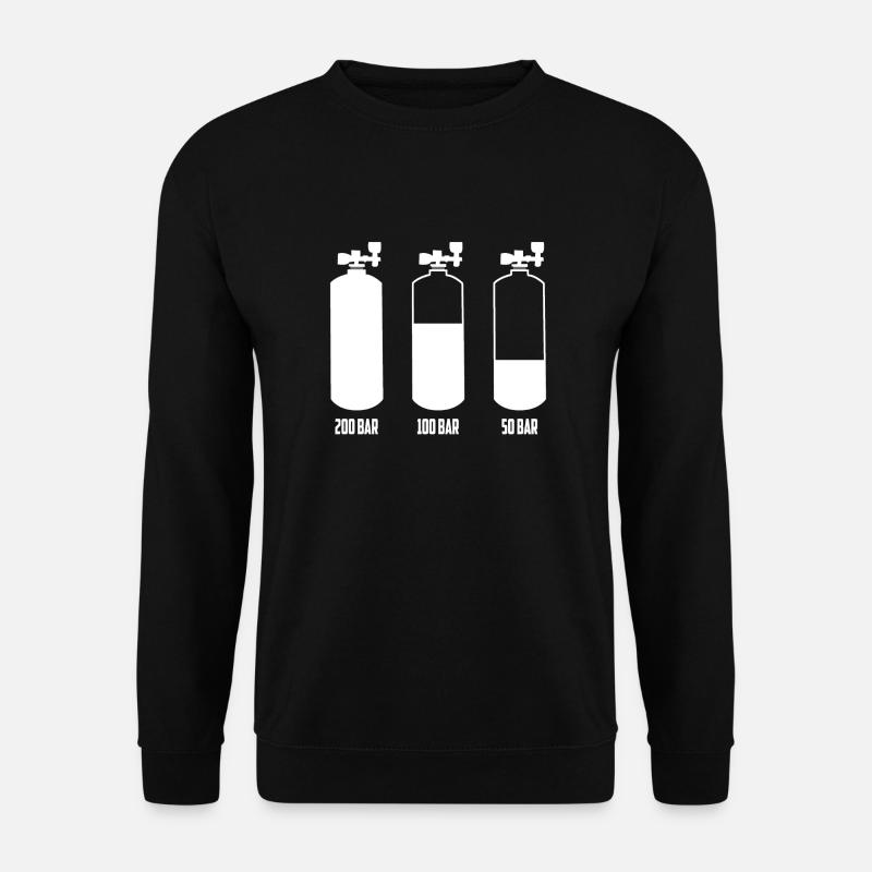 TAUCHEN TAUCHER FLASCHE BAR MEER UNTERWASSER DRUCK - Unisex Pullover - Schwarz