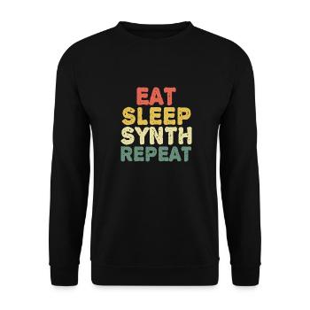 Eat synthe repeat synthétiseur musicien keyboard - Sweat-shirt Unisexe - noir - Devant - Alina (178cm) & Michal (187cm)