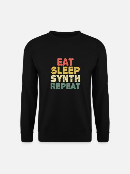Eat synth repeat Synthesizer Musiker keyboard - Unisex Pullover - Schwarz