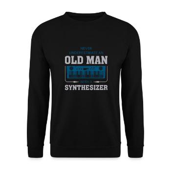 Old man Synthesizer musicien de musique keyboard - Sweat-shirt Unisexe - noir - Devant - Alina (178cm) & Michal (187cm)