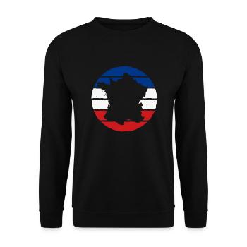 Frankreich Flagge Trikolore Französische Fahne - Unisex Pullover - Schwarz - Vorne - Alina (178cm) & Michal (187cm)