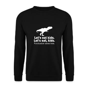 Punctuation Gift Teacher School Professor - Unisex Sweatshirt - black - Front - Alina (178cm) & Michal (187cm)