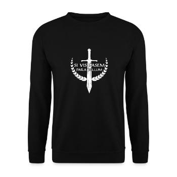 Si vis pacem para bellum Sparta Krieger - Unisex Pullover - Schwarz - Vorne - Alina (178cm) & Michal (187cm)