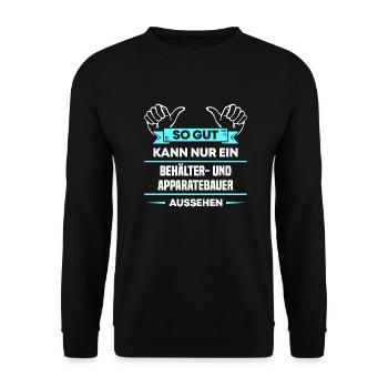 Behälterbauer Design für stolze Handwerker - Unisex Pullover - Schwarz - Vorne - Alina (178cm) & Michal (187cm)