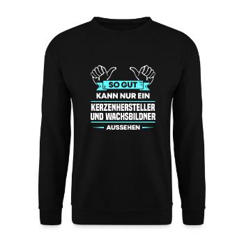 Kerzenhersteller Design für stolze Handwerker - Unisex Pullover - Schwarz - Vorne - Alina (178cm) & Michal (187cm)