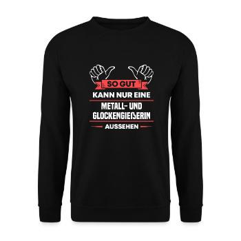 Metall- und Glockengießerin Design für Handwerker - Unisex Pullover - Schwarz - Vorne - Alina (178cm) & Michal (187cm)