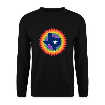 Conception de carte du Texas pour les fiers Texans LGBT + - Sweat-shirt Unisexe - noir - Devant - Alina (178cm) & Michal (187cm)