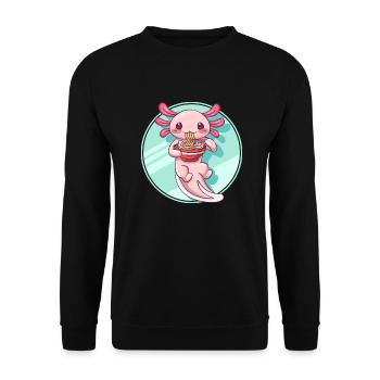 Axolotl Ramen Design pour les amateurs d’axolotl - Sweat-shirt Unisexe - noir - Devant - Alina (178cm) & Michal (187cm)