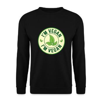 I'm Vegan Design for Proud Vegans - Unisex Sweatshirt - black - Front - Alina (178cm) & Michal (187cm)