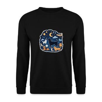 Dogs Under the Stars - Unisex Sweatshirt - black - Front - Alina (178cm) & Michal (187cm)