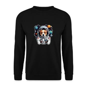 Space Dog with Planets - Unisex Sweatshirt - black - Front - Alina (178cm) & Michal (187cm)