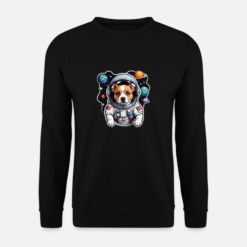 Space Dog with Planets - Unisex Sweatshirt - black