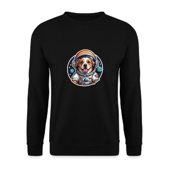 Astronaut Dog in Space - Unisex Sweatshirt - black - Front - Alina (178cm) & Michal (187cm)