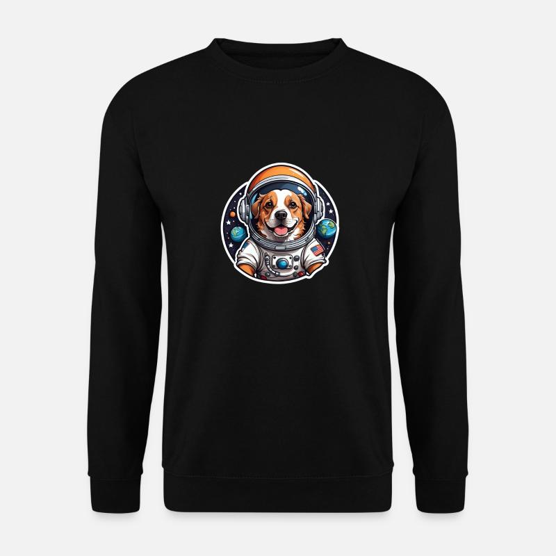 Astronaut Dog im All - Unisex Pullover - Schwarz
