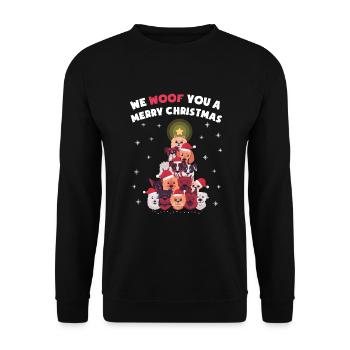 We Woof You A Merry Christmas - Christmas Dogs - Unisex Sweatshirt - black - Front - Alina (178cm) & Michal (187cm)