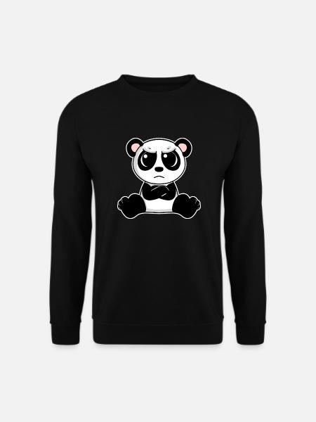 Niedlicher Panda ist genervt - Unisex Pullover - Schwarz