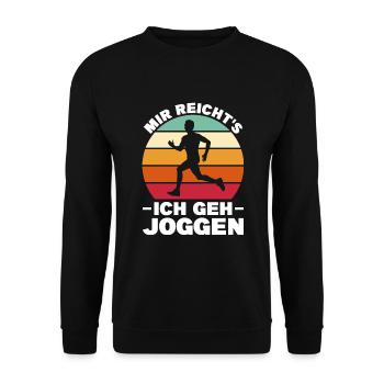 Jogging Sport Sprinten Joggen Geschenk - Unisex Pullover - Schwarz - Vorne - Alina (178cm) & Michal (187cm)