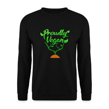 Vegan plant design for proud vegans - Unisex Sweatshirt - black - Front - Alina (178cm) & Michal (187cm)