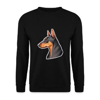 Doberman - Sweat-shirt Unisexe - noir - Devant - Alina (178cm) & Michal (187cm)