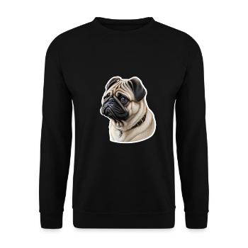 Pug - Unisex Sweatshirt - black - Front - Alina (178cm) & Michal (187cm)