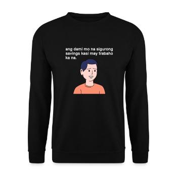 Savings design for young, proud Pinoys - Unisex Sweatshirt - black - Front - Alina (178cm) & Michal (187cm)