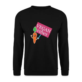 Design Vegan Vibes pour les fiers végétaliens - Sweat-shirt Unisexe - noir - Devant - Alina (178cm) & Michal (187cm)