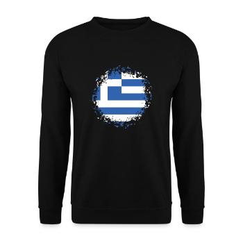 Grèce Drapeau Hellas Athènes Drapeau grec - Sweat-shirt Unisexe - noir - Devant - Alina (178cm) & Michal (187cm)