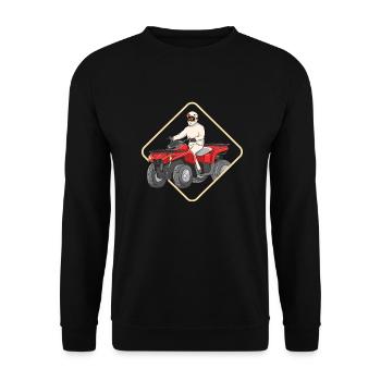 Cooles ATV-Design für Quad-Biker - Unisex Pullover - Schwarz - Vorne - Alina (178cm) & Michal (187cm)