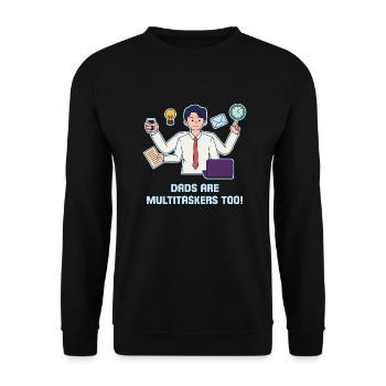 Father's Day strong design - Unisex Sweatshirt - black - Front - Alina (178cm) & Michal (187cm)