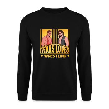 Texas wrestling design for proud Texas fans - Unisex Sweatshirt - black - Front - Alina (178cm) & Michal (187cm)