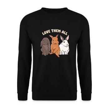 Conception de lapin mignon pour les propriétaires de lapins - Sweat-shirt Unisexe - noir - Devant - Alina (178cm) & Michal (187cm)