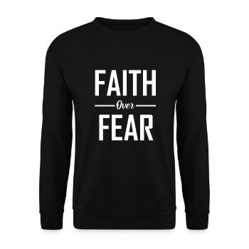 Faith Over Fear - Unisex Sweatshirt - black - Front - Alina (178cm) & Michal (187cm)