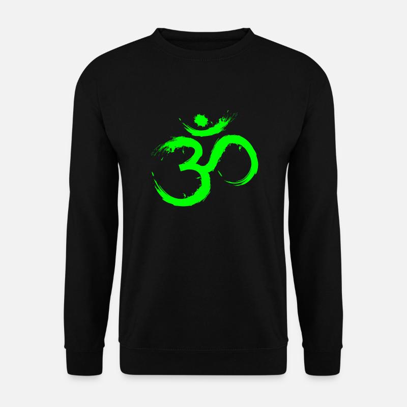Om Design Symbol Meditation Befreiung Limone Grün - Unisex Pullover - Schwarz